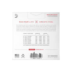 Daddario XSAPB1356 Acoustic Guitar Strings Phospor bronze coating