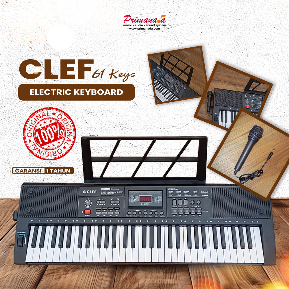 Clef Keyboard Mini 61 Key Elektronik Key With Microphone