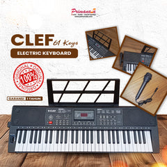 Clef Keyboard Mini 61 Key Elektronik Key With Microphone