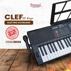 Clef Keyboard Mini 61 Key Elektronik Key With Microphone